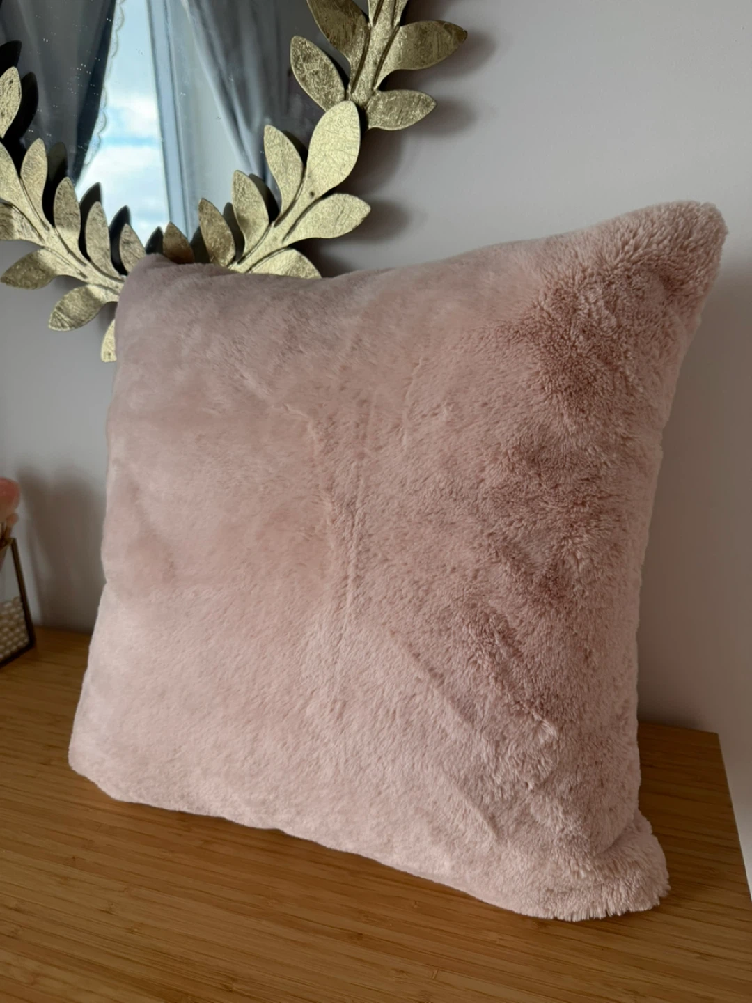 Pink Faux Fur Throw Pillow - photo 2