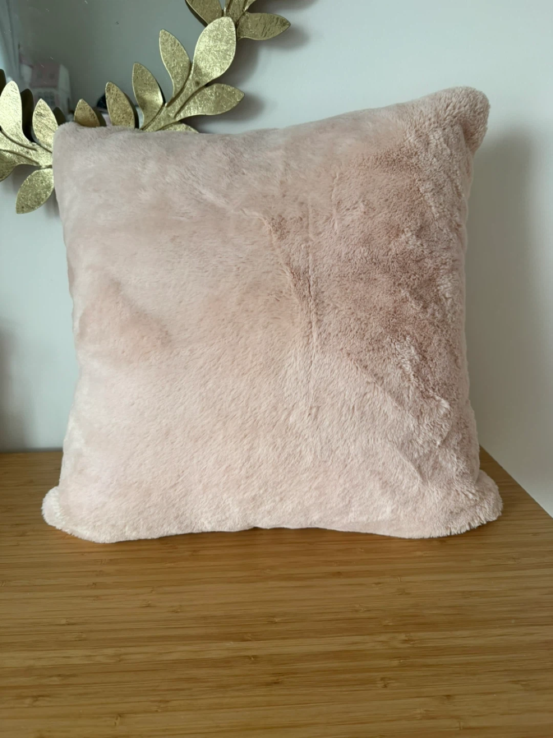 Pink Faux Fur Throw Pillow