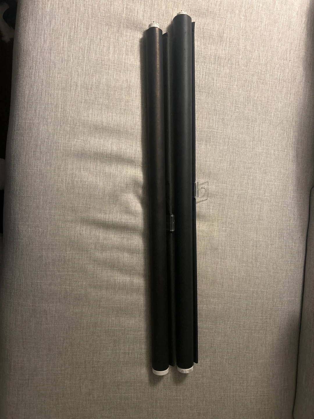 Black Roller Blind with Mounting Hardware
