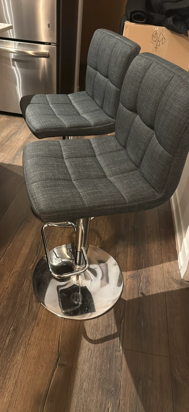 Grey Swivel Bar Stools (Set of 2)
