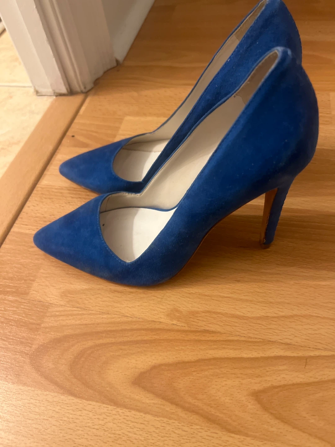 Alice + Olivia Blue Suede Heels - Size 37.5 - photo 2