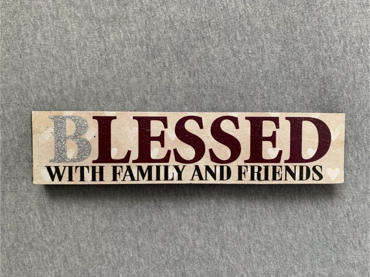 BLESSED With Family And Friends Wood Sign Home Decor