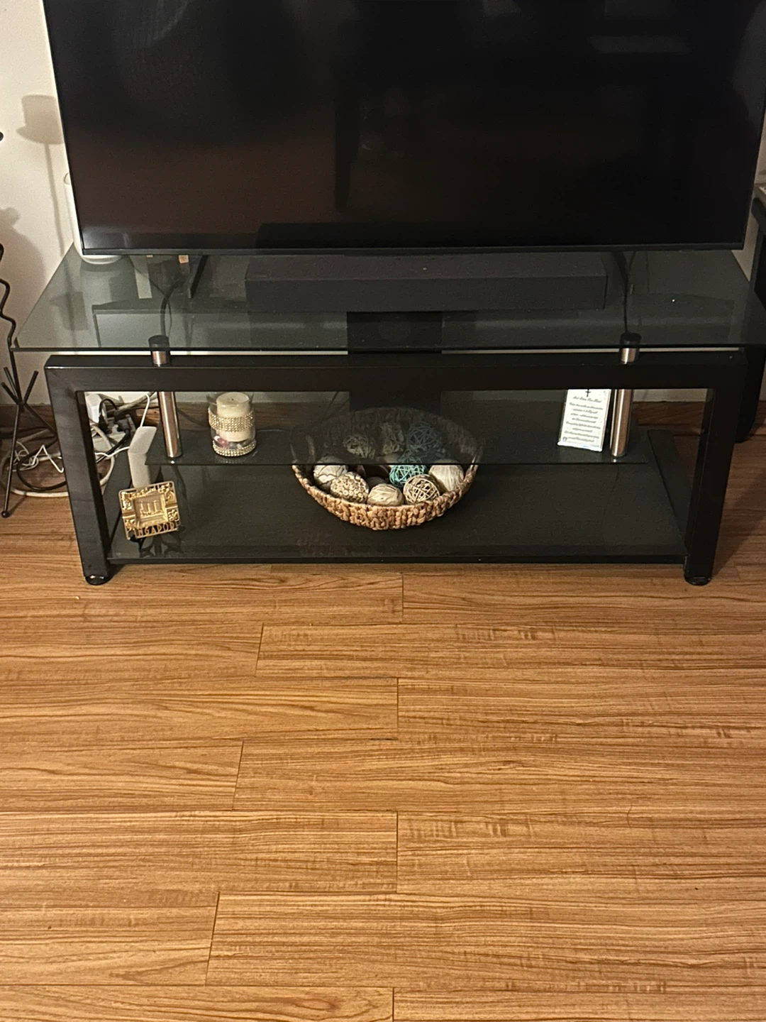 Black Glass TV Stand