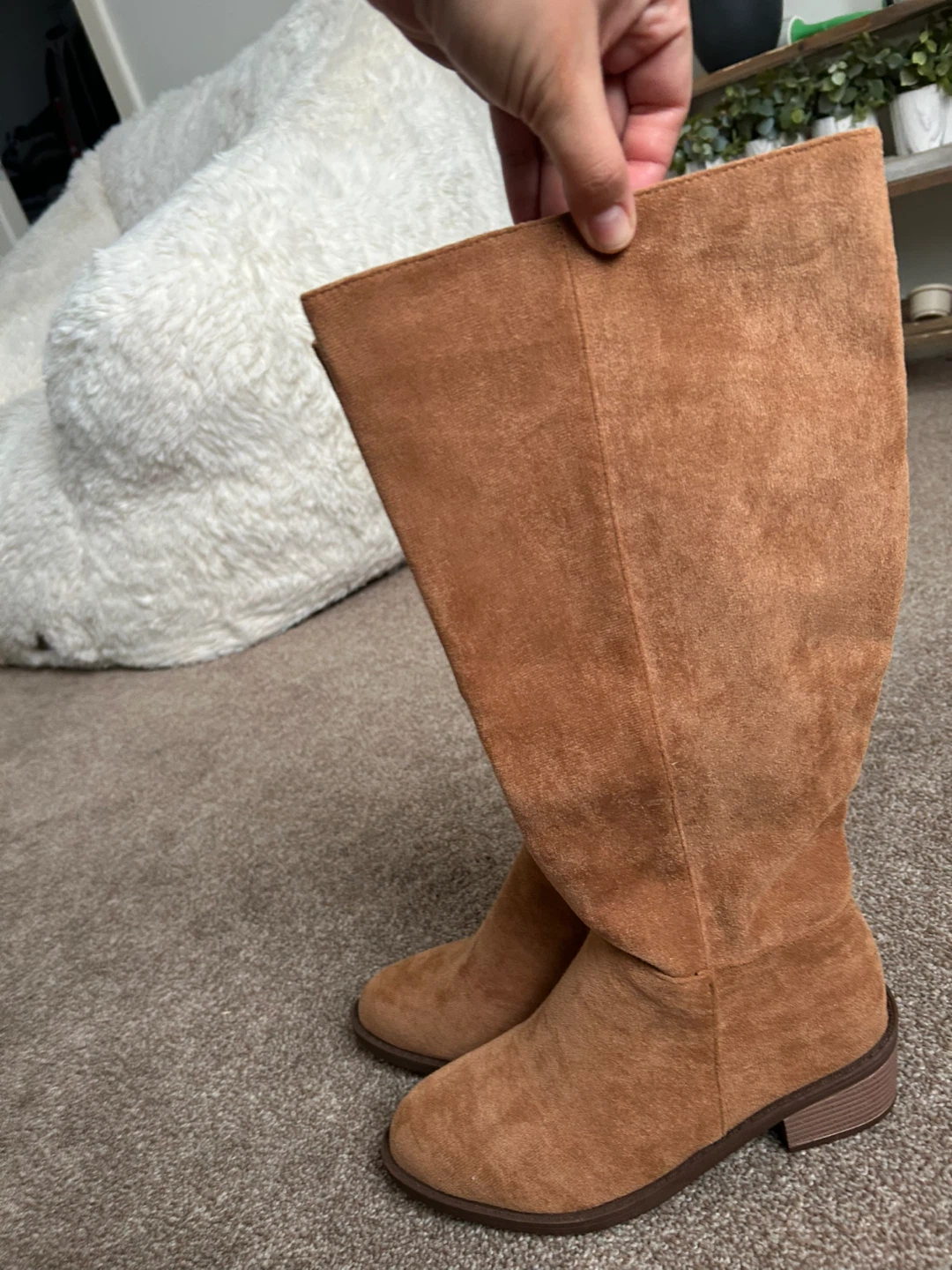Brown Suede Knee-High Boots Size 36.5/37