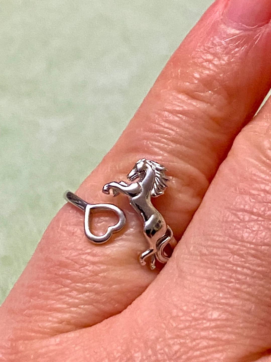 Sterling Silver Horse and Heart Ring - photo 5