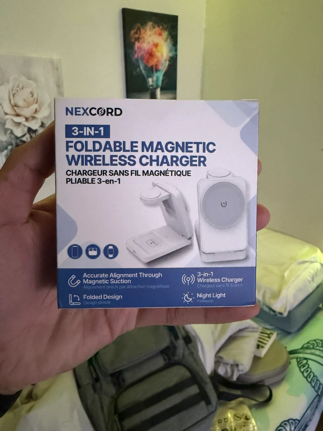 NEXCORD 3-in-1 Foldable Magnetic Wireless Charger