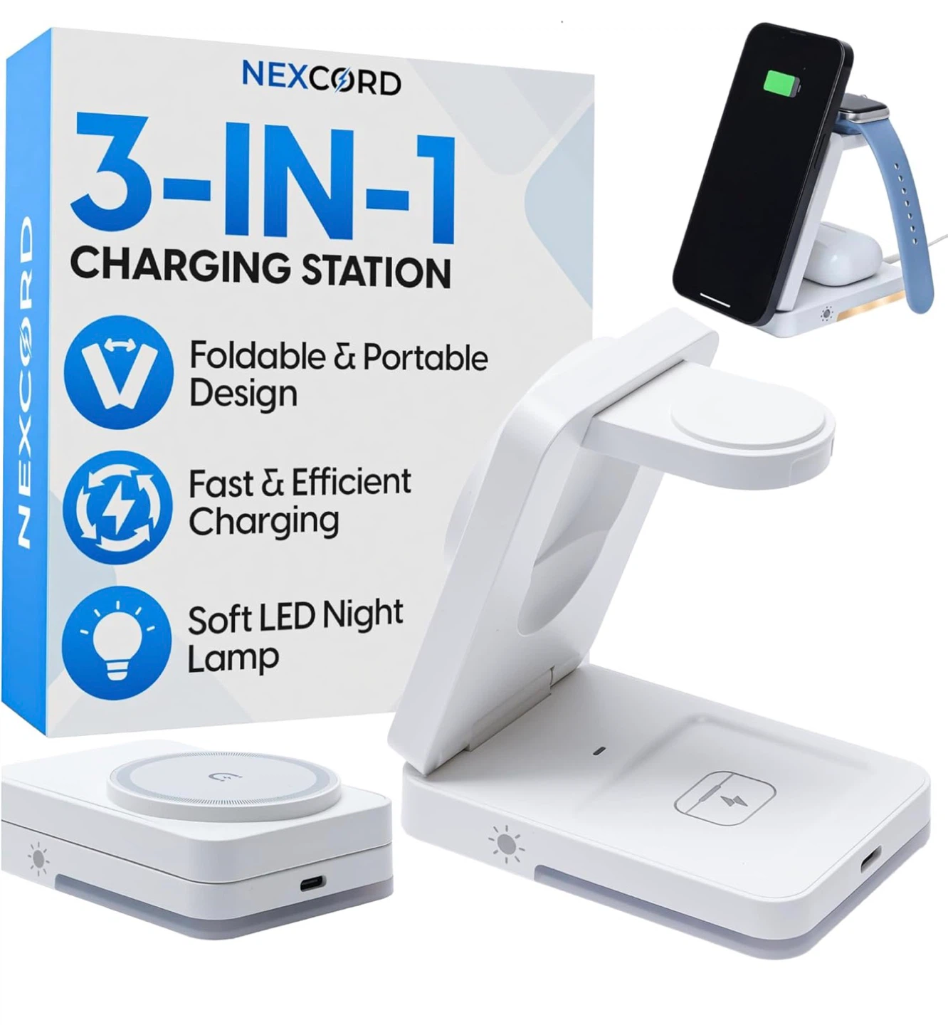 NEXCORD 3-in-1 Foldable Magnetic Wireless Charger - photo 2