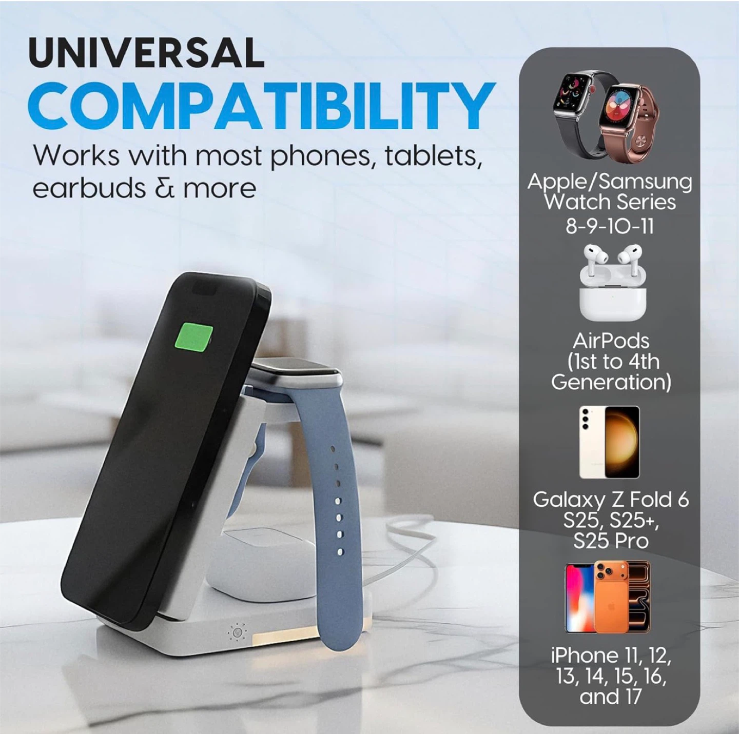 NEXCORD 3-in-1 Foldable Magnetic Wireless Charger - photo 5