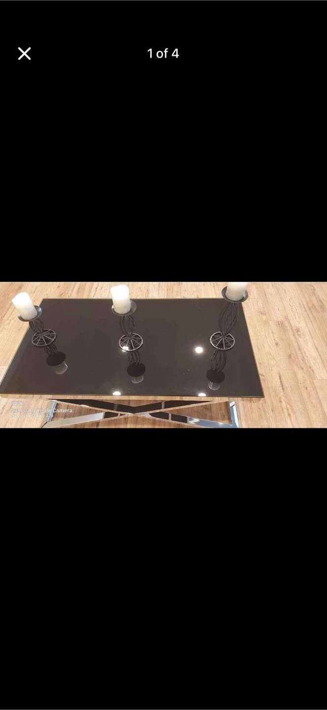 Modern Coffee Table with Glass Top and Chrome Base - photo 2