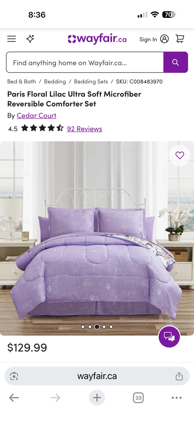 Cedar Court Paris Soft Microfiber Comforter Set - photo 2
