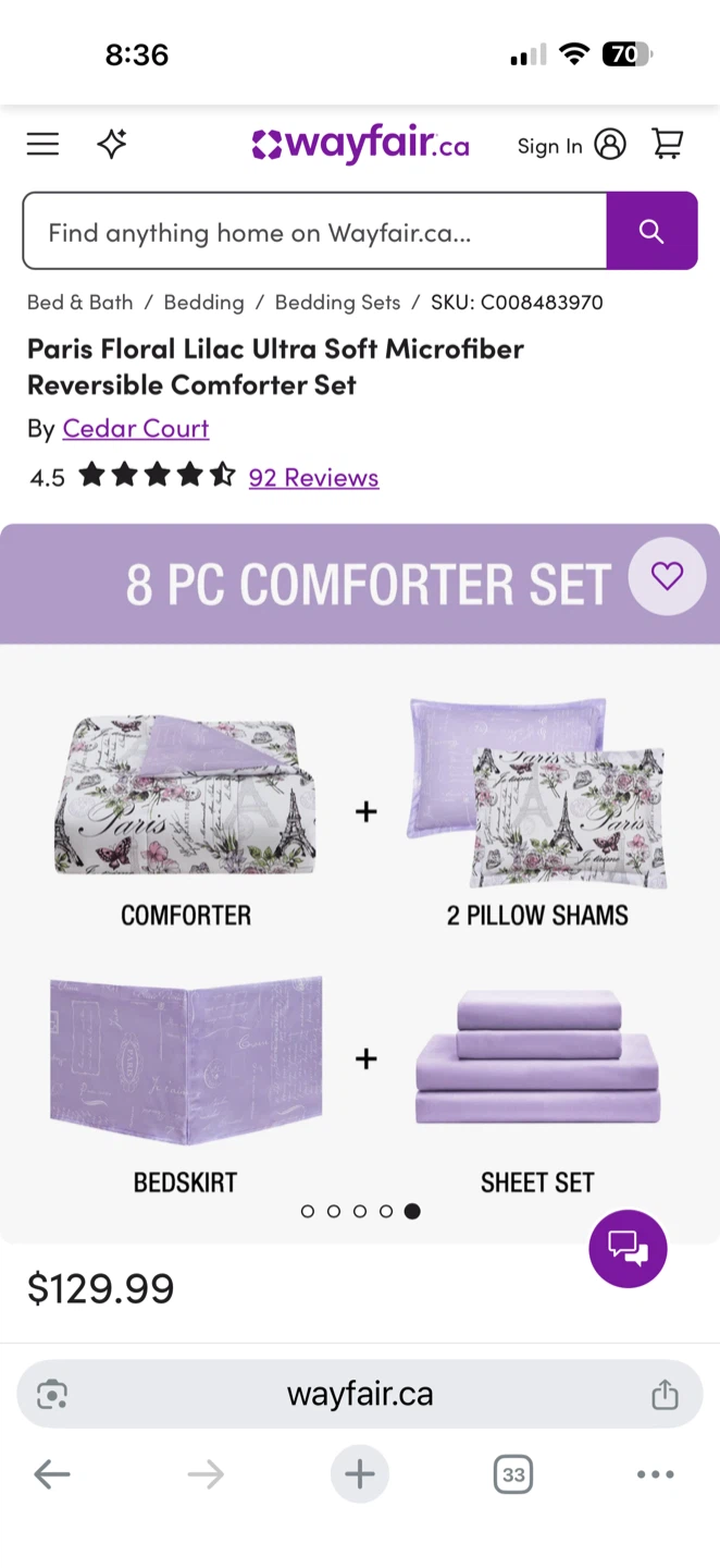 Cedar Court Paris Soft Microfiber Comforter Set - photo 5