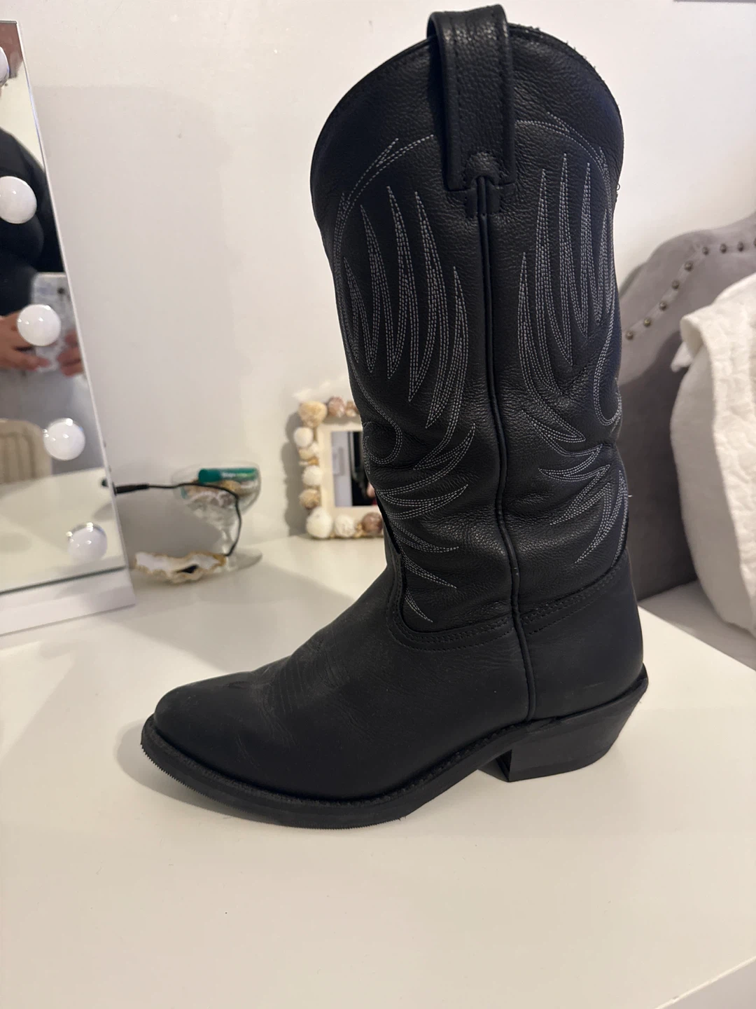 Canada West Boots Black Leather Cowboy Boots - photo 2
