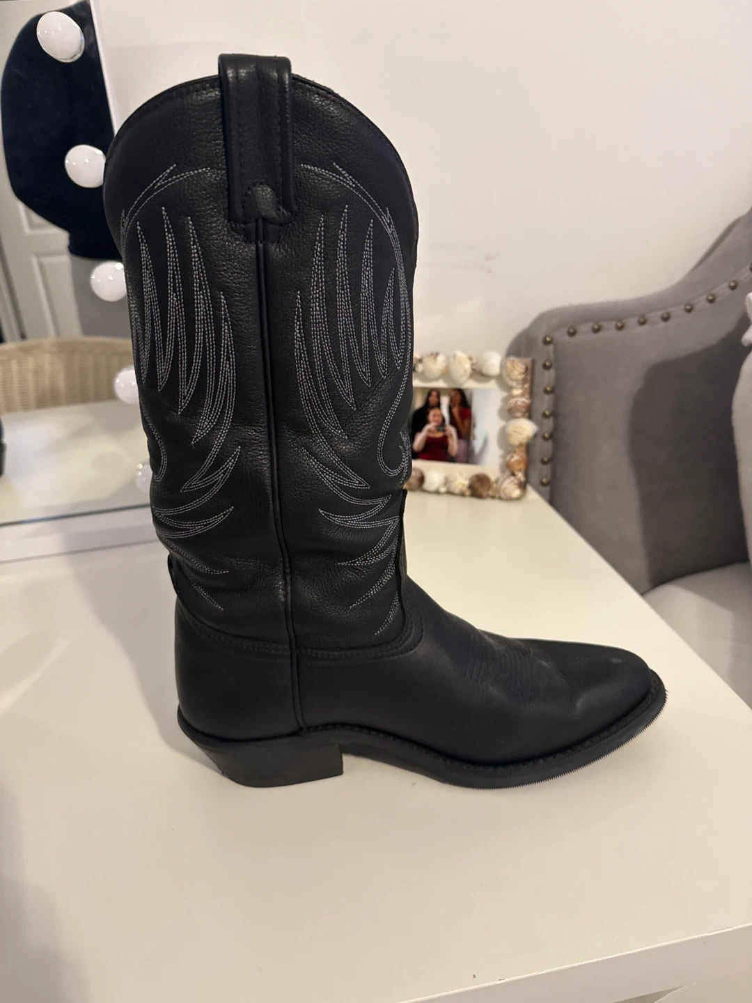 Canada West Boots Black Leather Cowboy Boots - photo 3