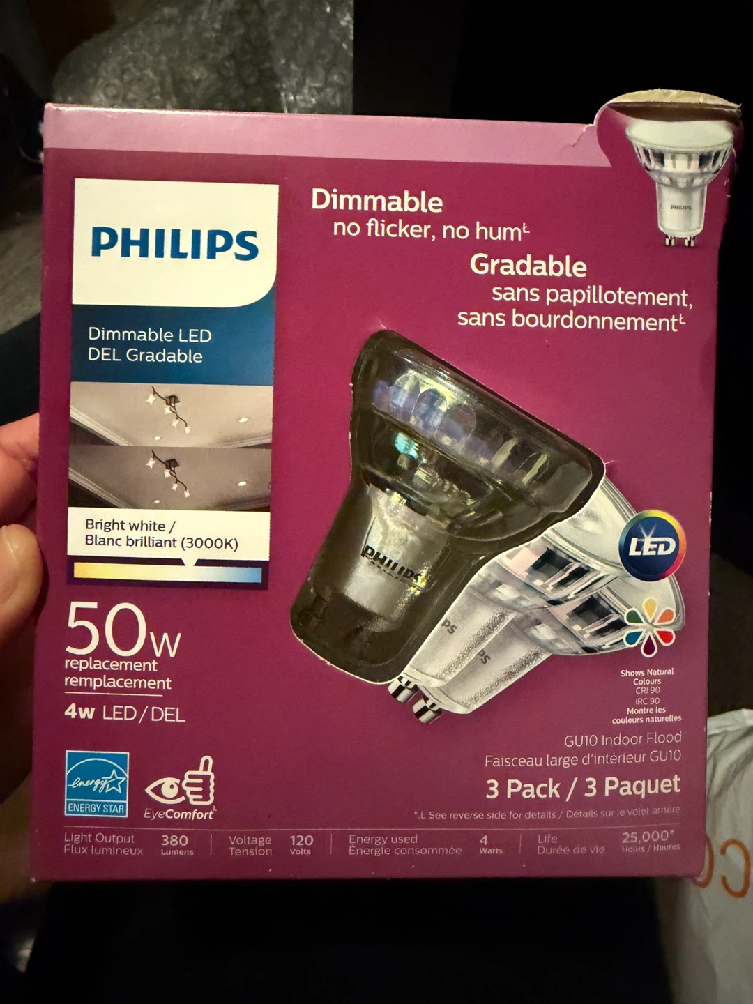 Philips Dimmable LED bulbs - 3 Pack