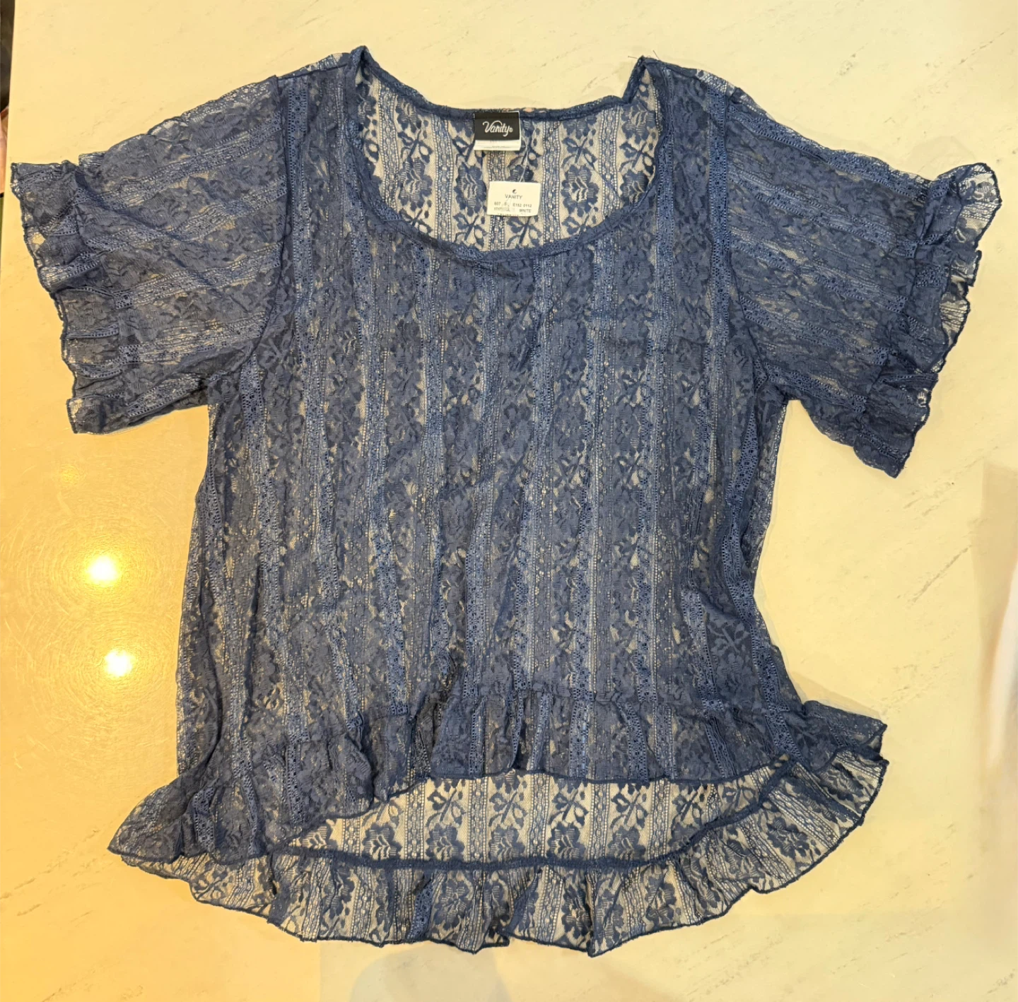 NEW Blue Lace Blouse (size M)