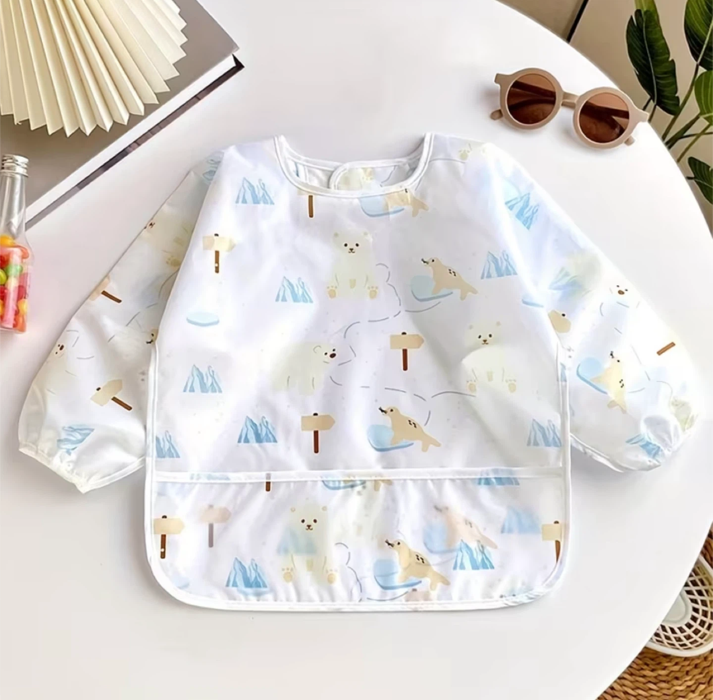 Baby Bib Smock with Sleeves