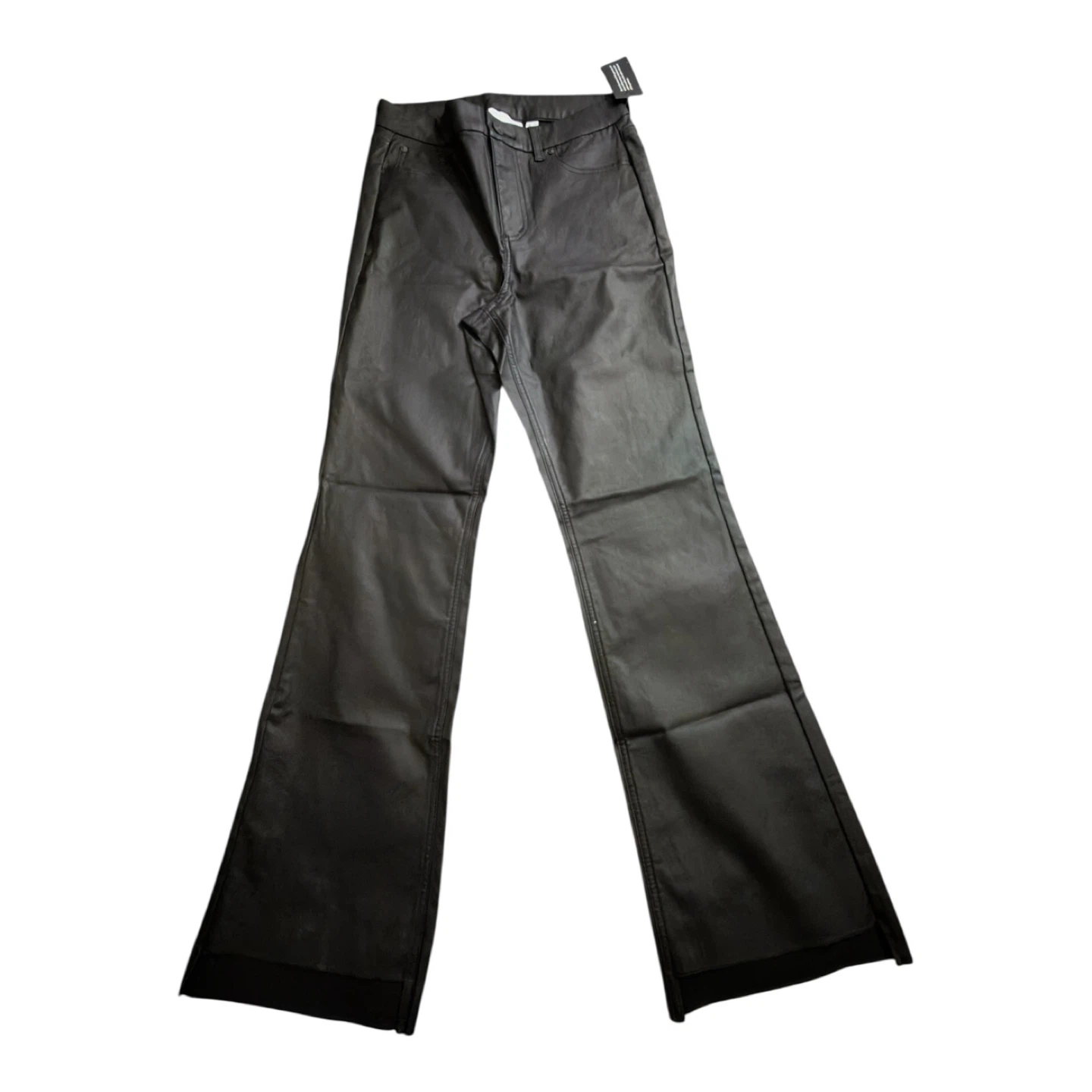 Black Faux Leather Flare Pants - photo 2