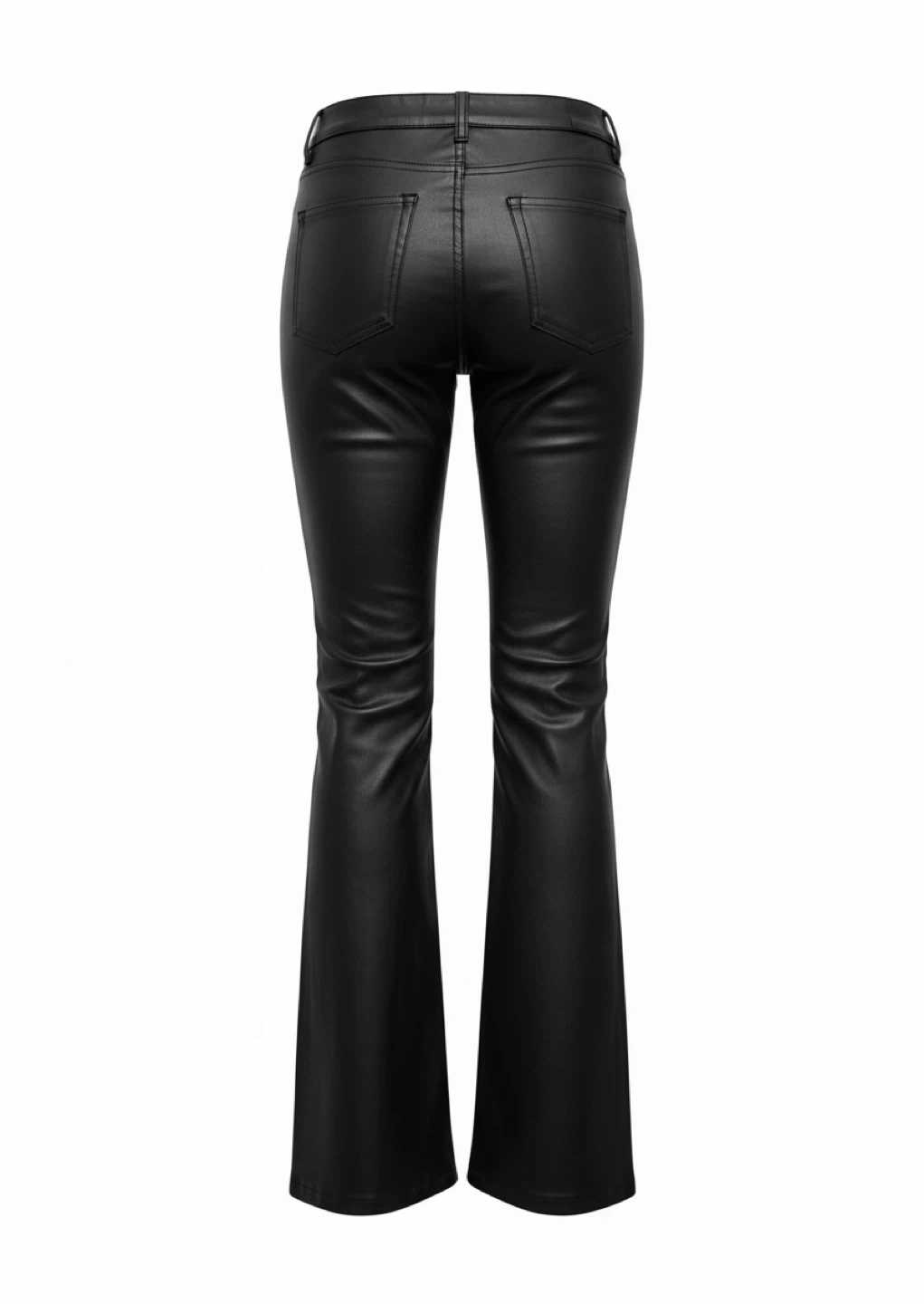 Black Faux Leather Flare Pants - photo 3