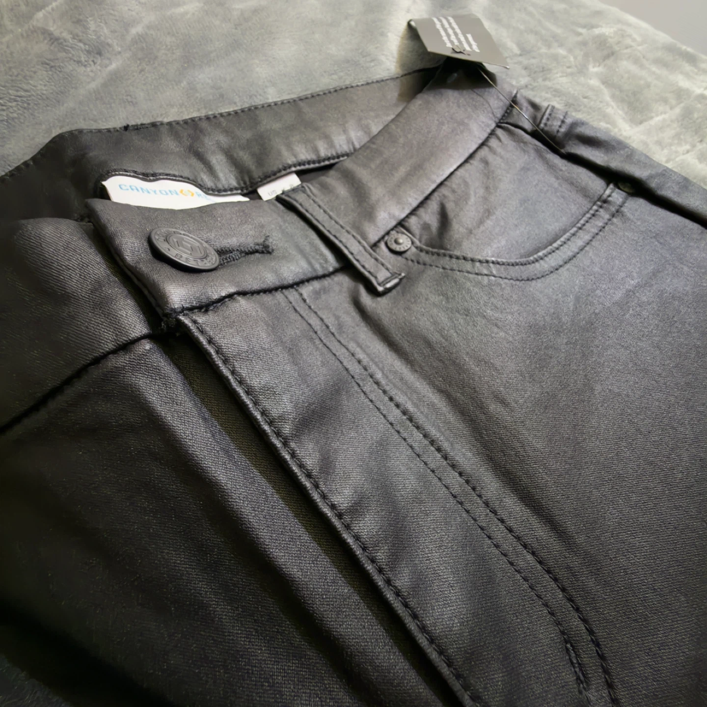 Black Faux Leather Flare Pants - photo 5