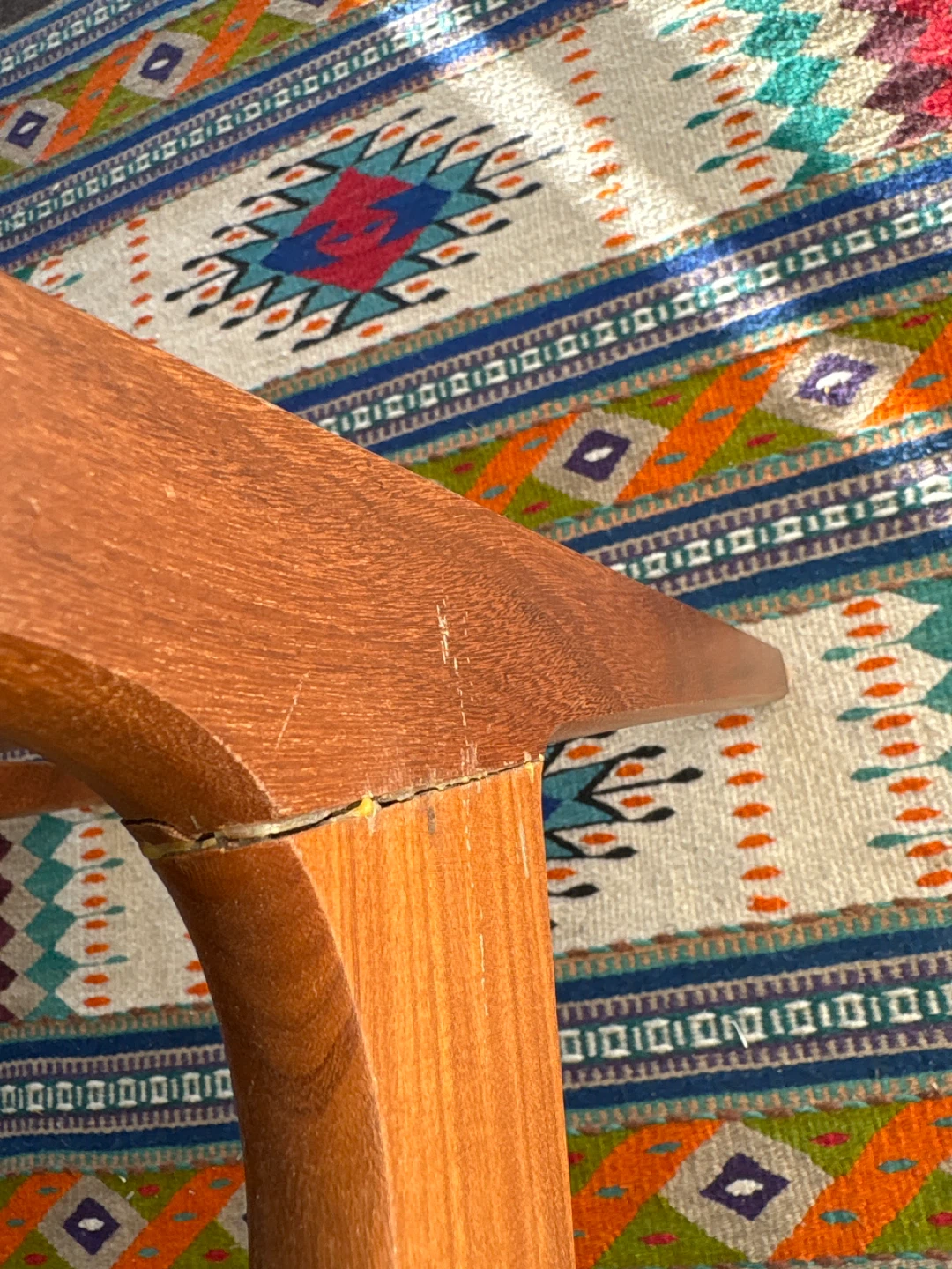 Wooden mid century Dining Chair with Black Upholstery - photo 4
