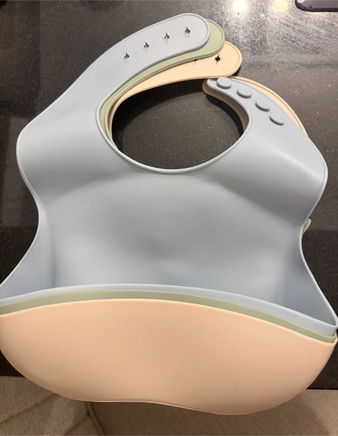 Set of 3 Silicone Baby Bibs