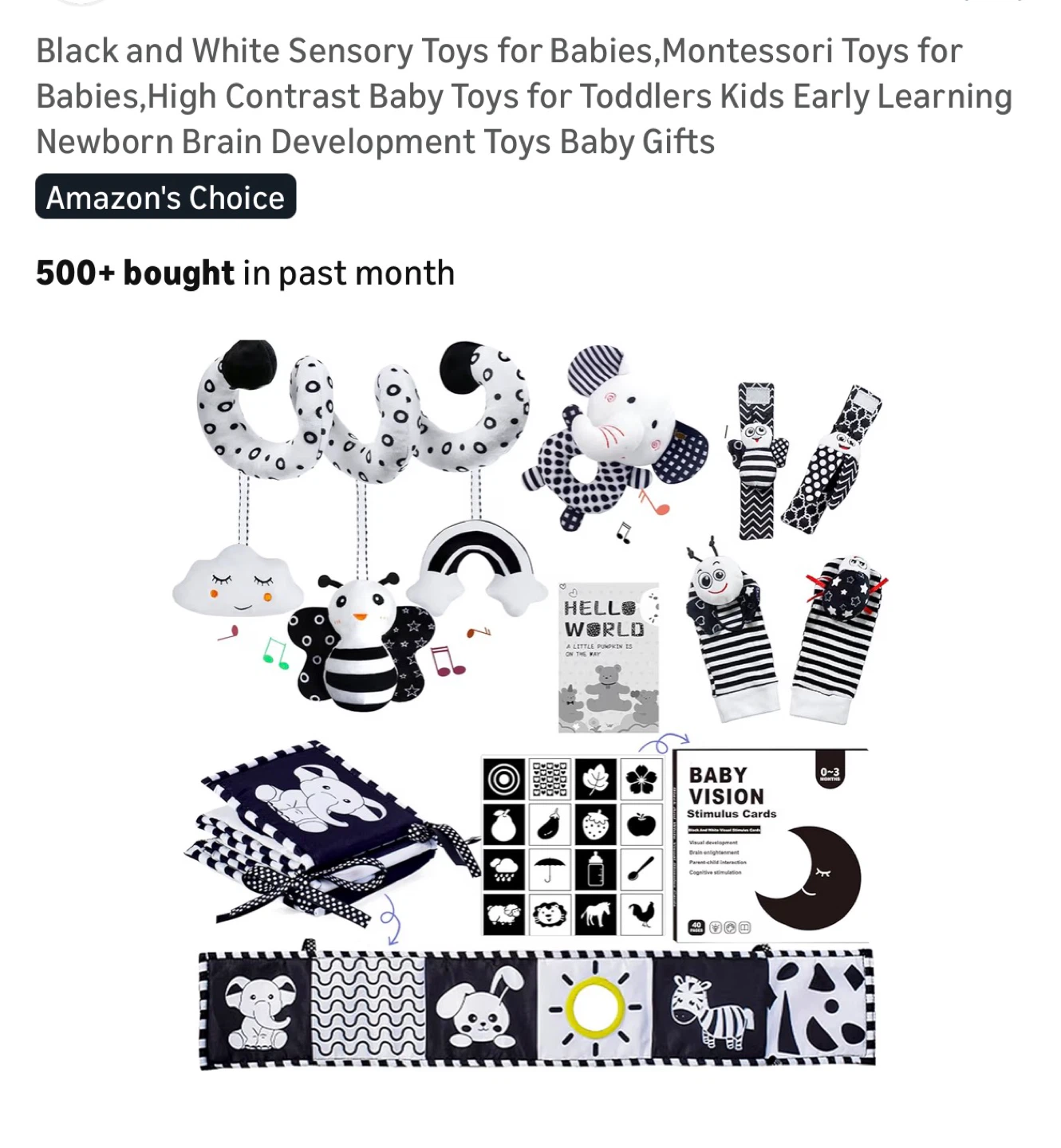 Black and White Sensory Toy Set for Babies - photo 2