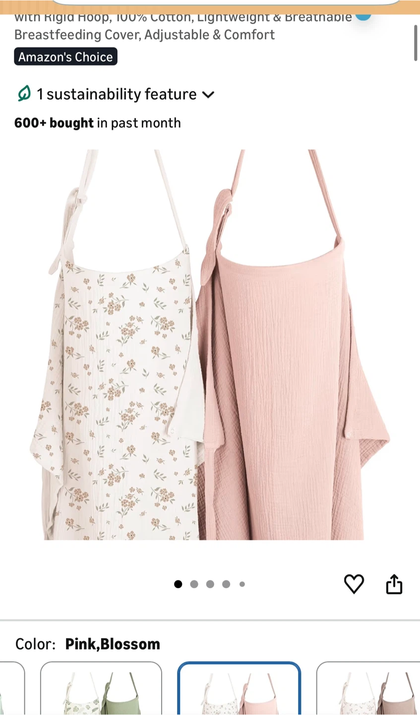 Cotton Breastfeeding Cover pink - photo 2