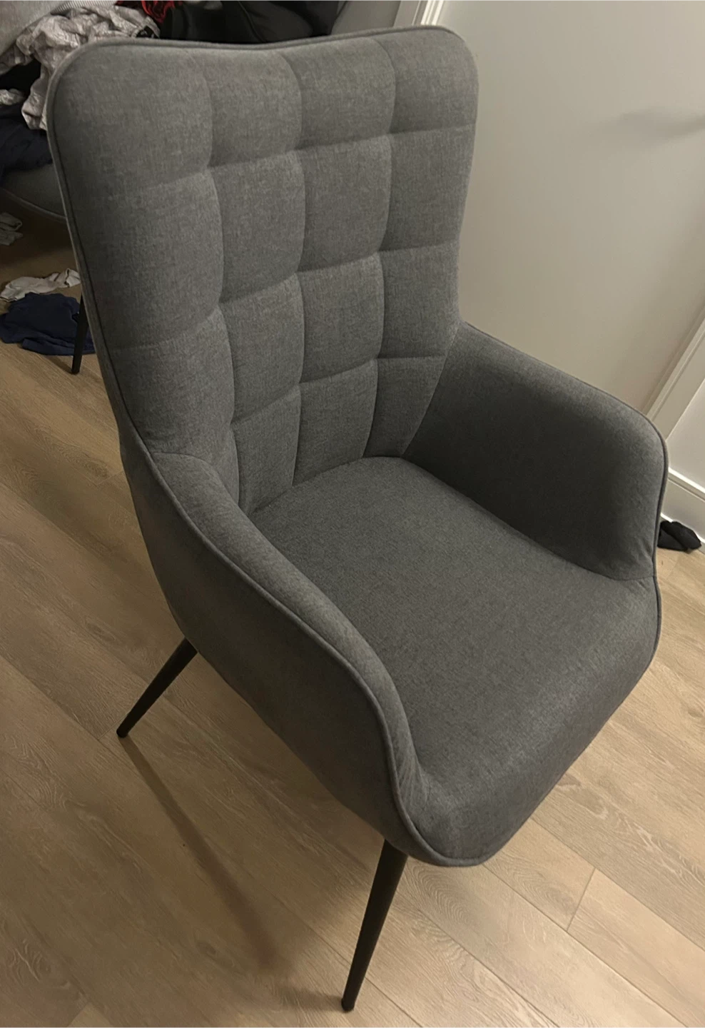 2 X STRUCTUBE Grey Tufted Accent Chair - photo 2