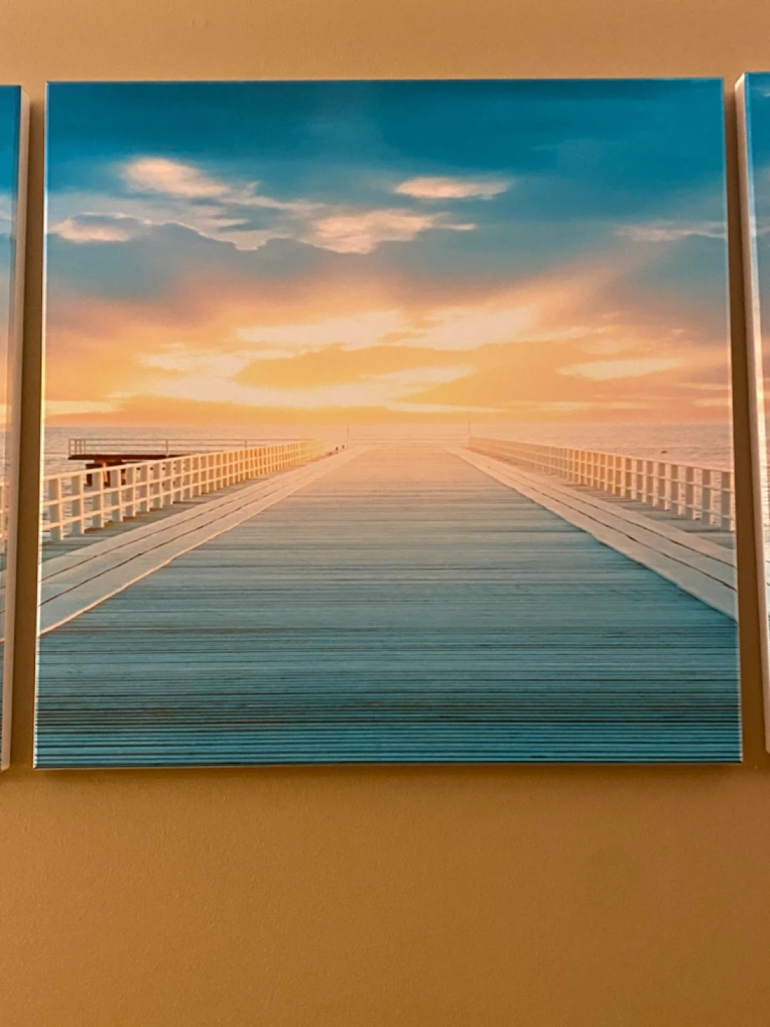 Triptych Canvas Print: Sunset Pier Wall Art - photo 3