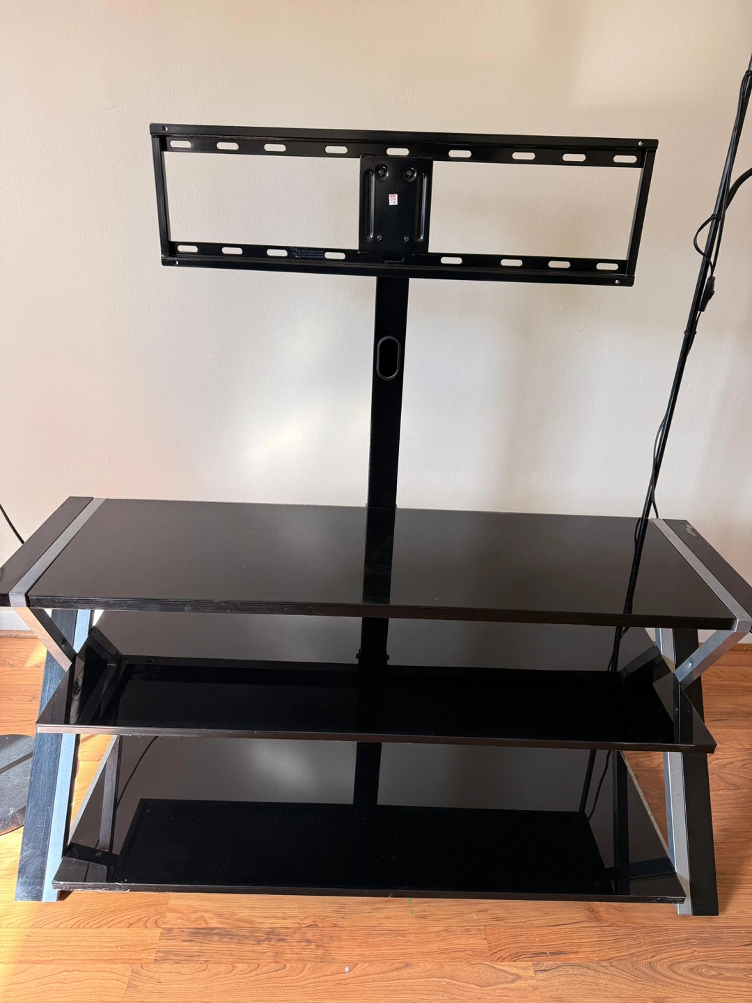 Black Glass TV Stand with Mount - photo 2