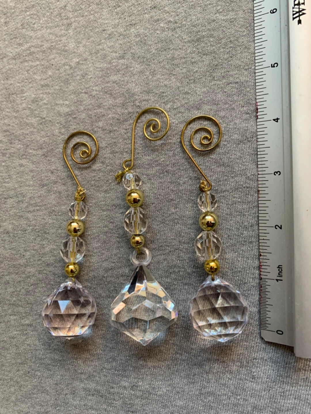 Set of 3 Crystal Hanging Ornaments - photo 2