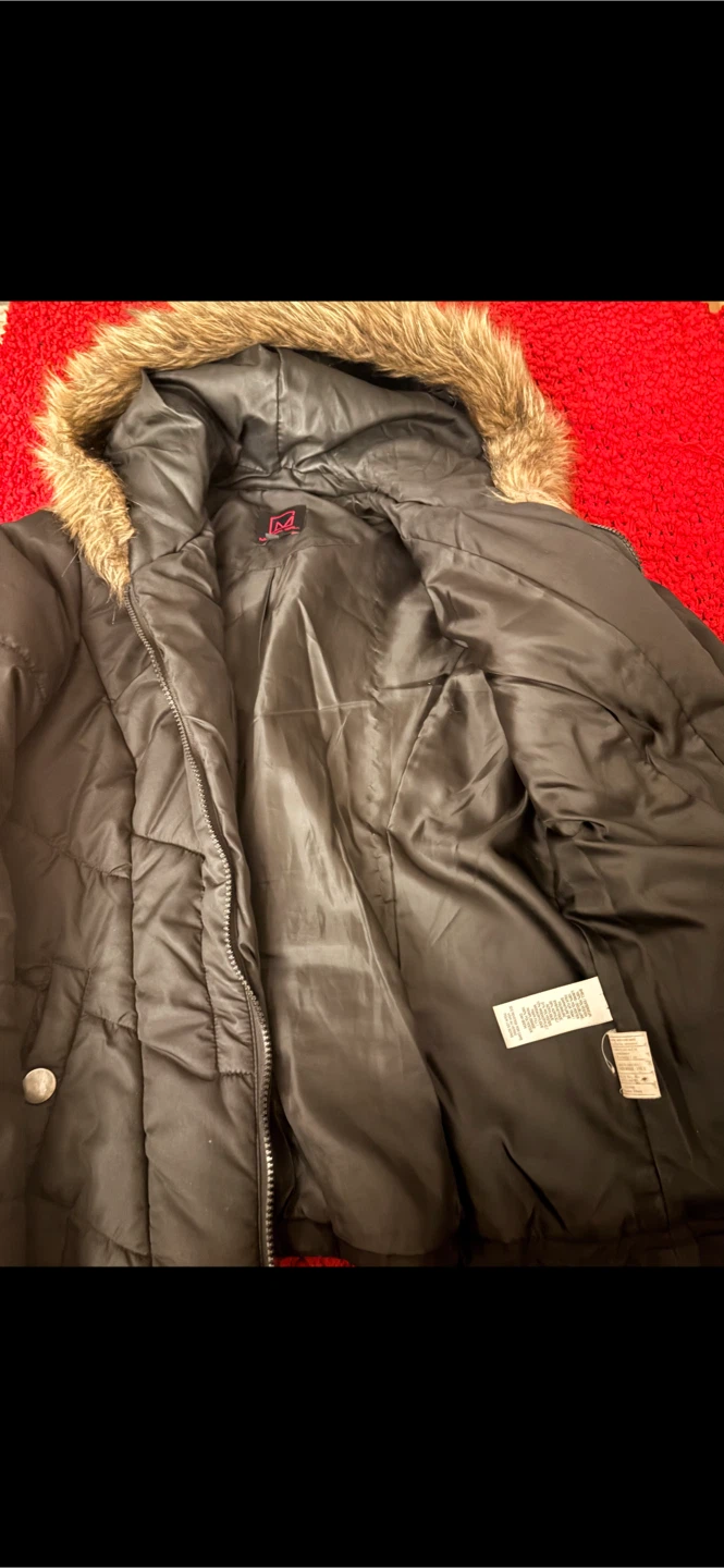 Black Puffer Jacket with Fur Hood - photo 4