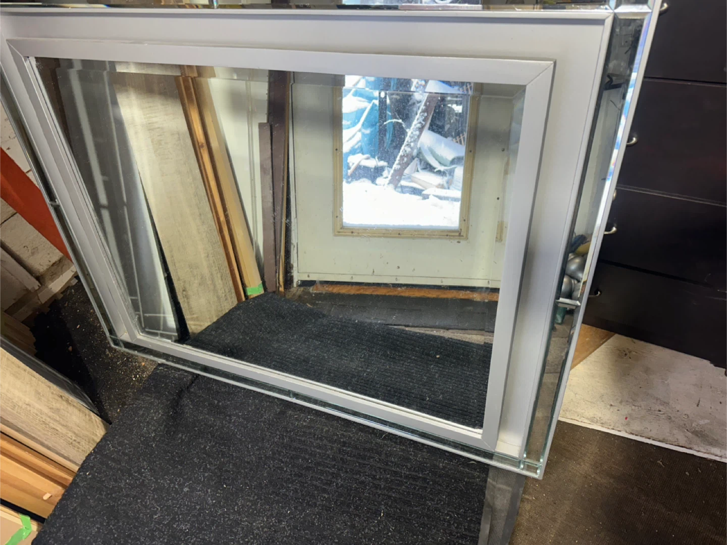 Large Beveled Wall Mirror – Excellent Condition