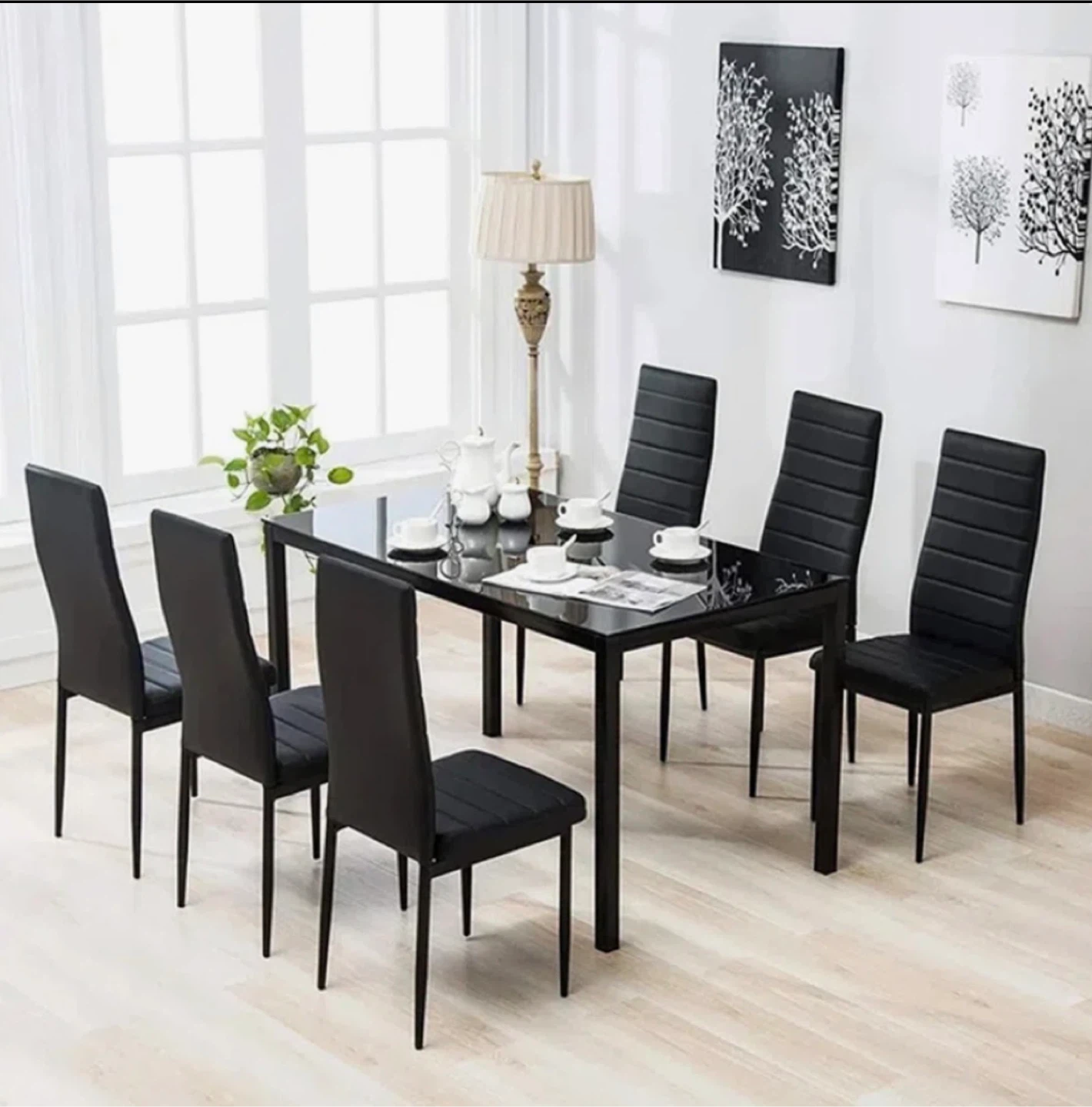 Set of 6 Black Dining Chairs