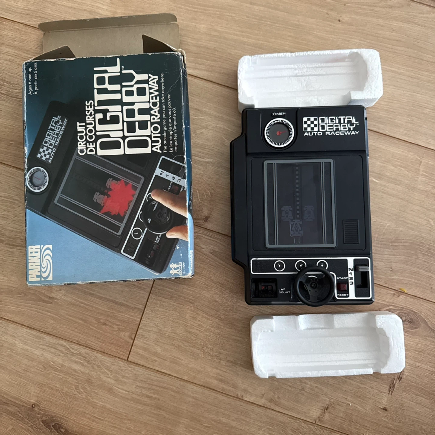 Parker Brothers Digital Derby Auto Raceway Handheld Game