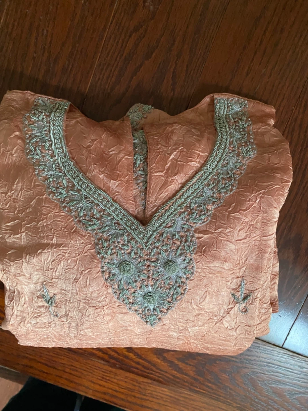 Women's Embroidered Kurti Set with Pants and Scarf - photo 3