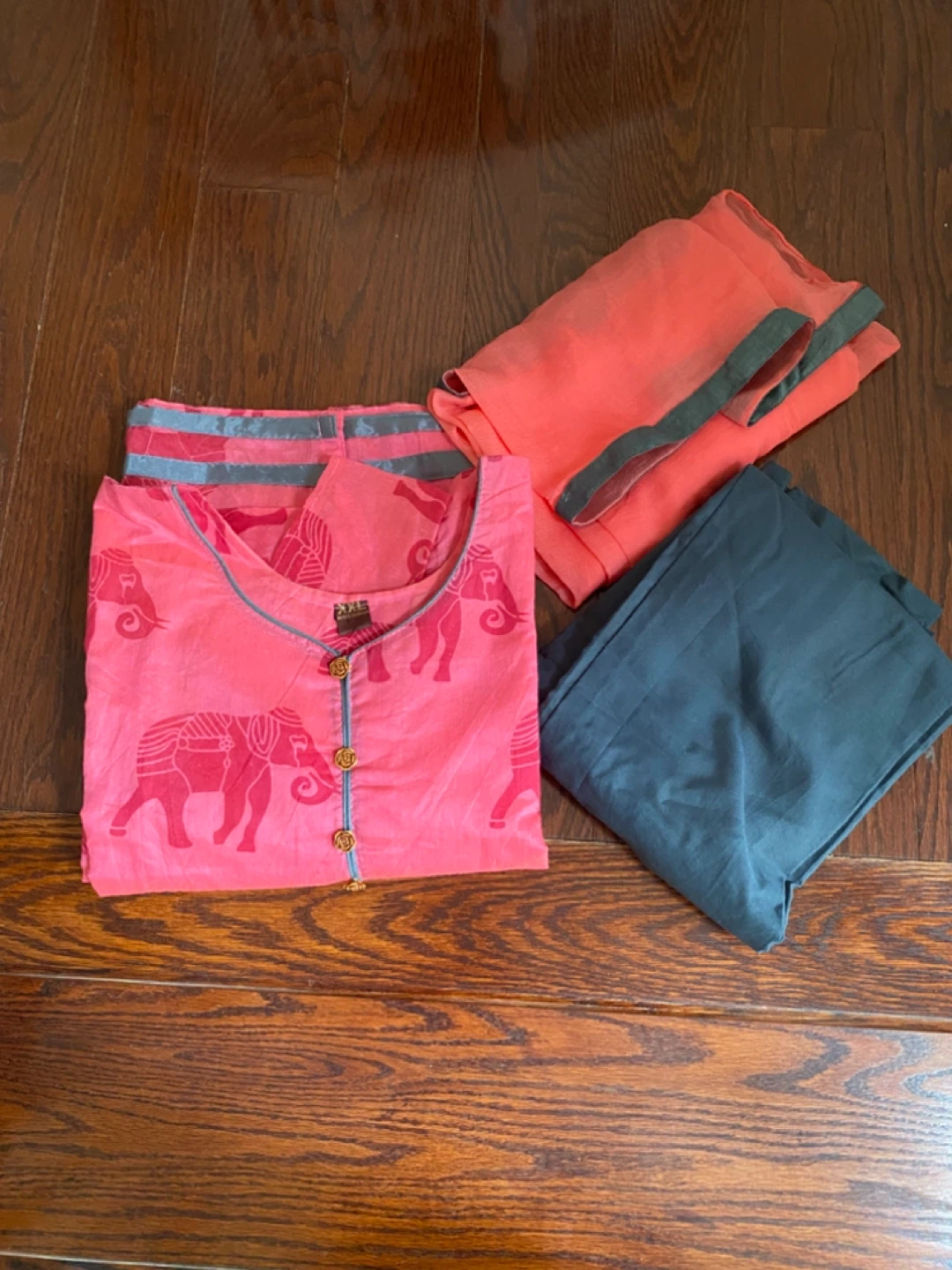 Pink Elephant Print Kurta Set - photo 2