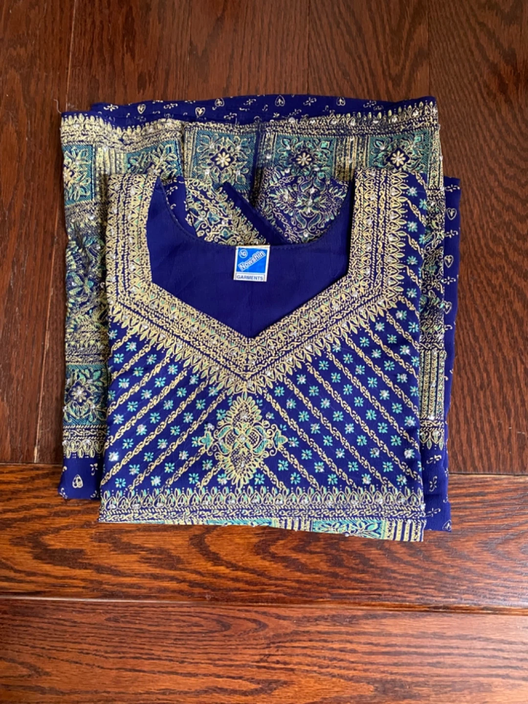 Blue Embroidered Kurti Top