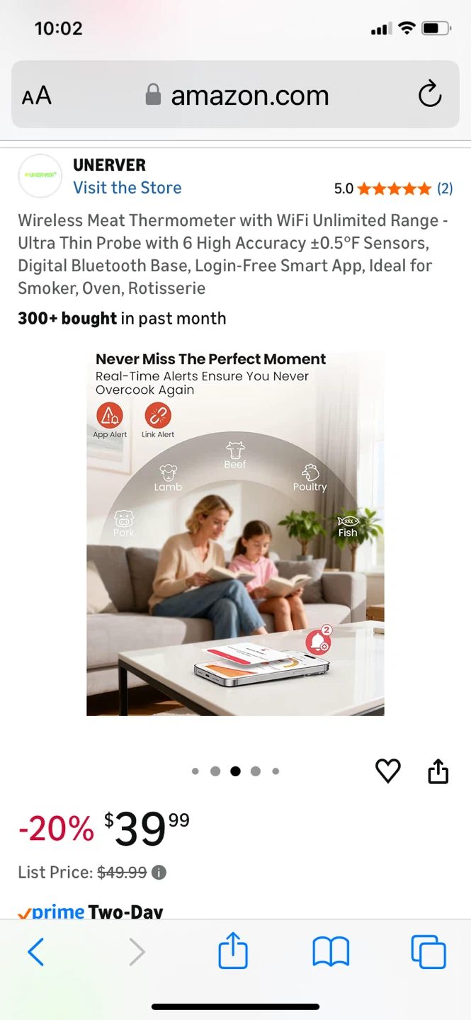 UNERVER Wireless Meat Thermometer with WiFi - photo 5