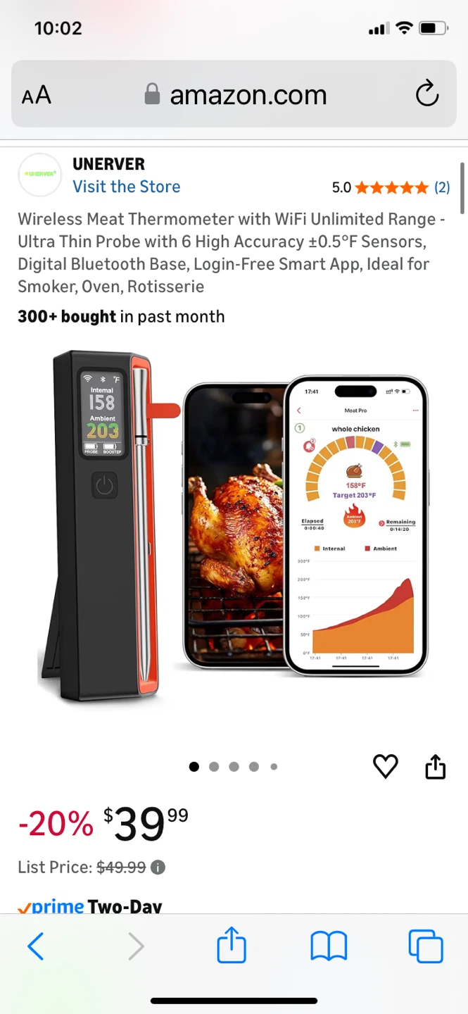 UNERVER Wireless Meat Thermometer with WiFi