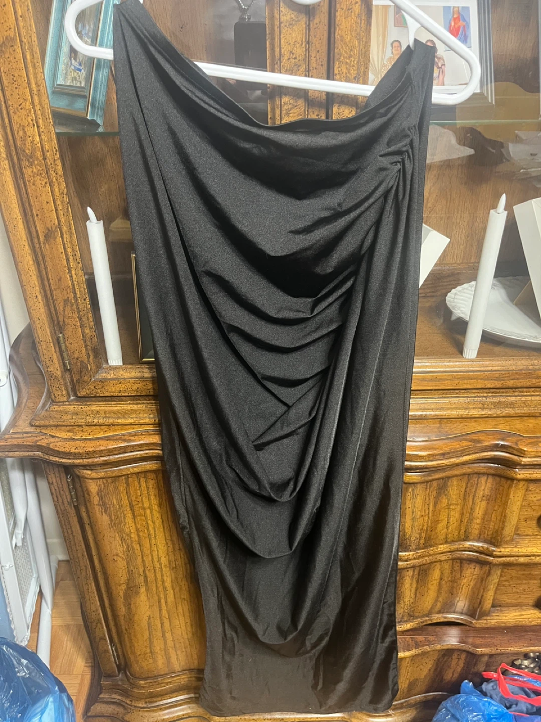 Black Ruched Maxi Dress