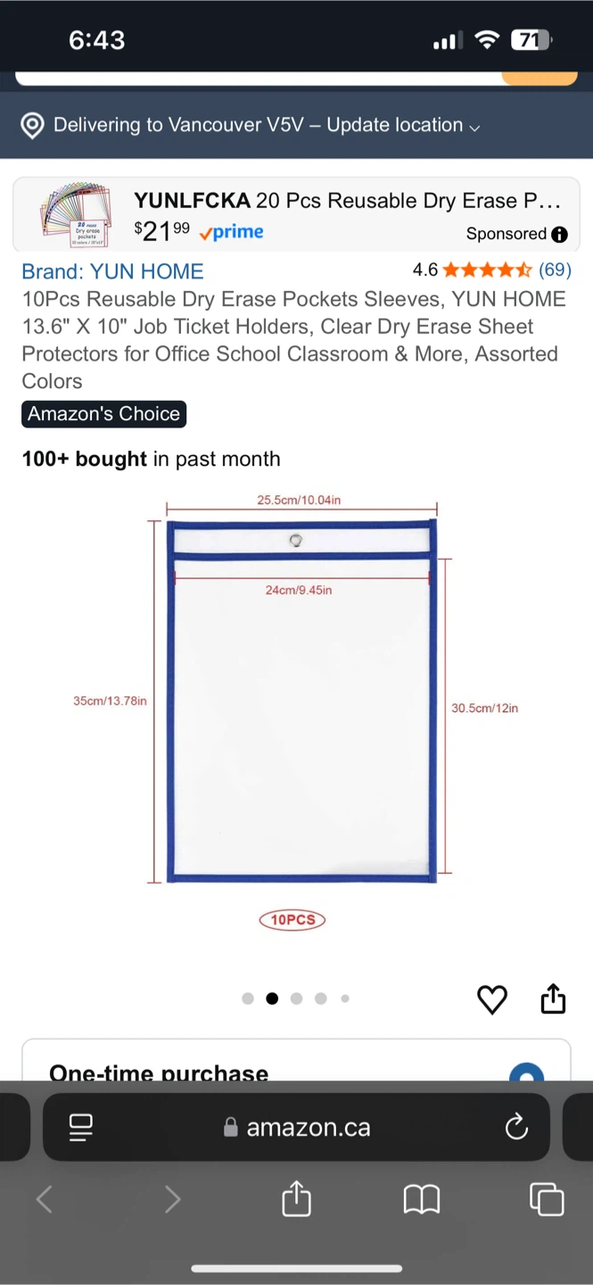 10Pcs Reusable Dry Erase Pockets Sleeves - photo 2