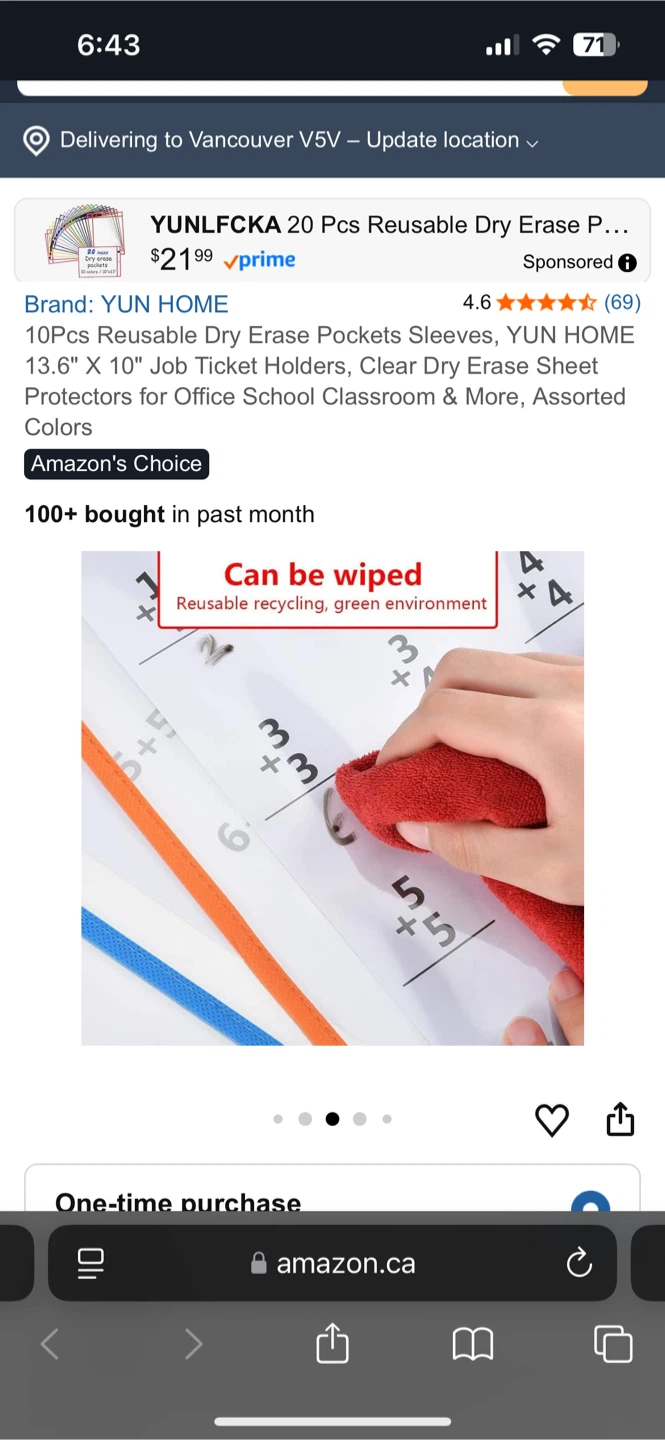 10Pcs Reusable Dry Erase Pockets Sleeves - photo 3
