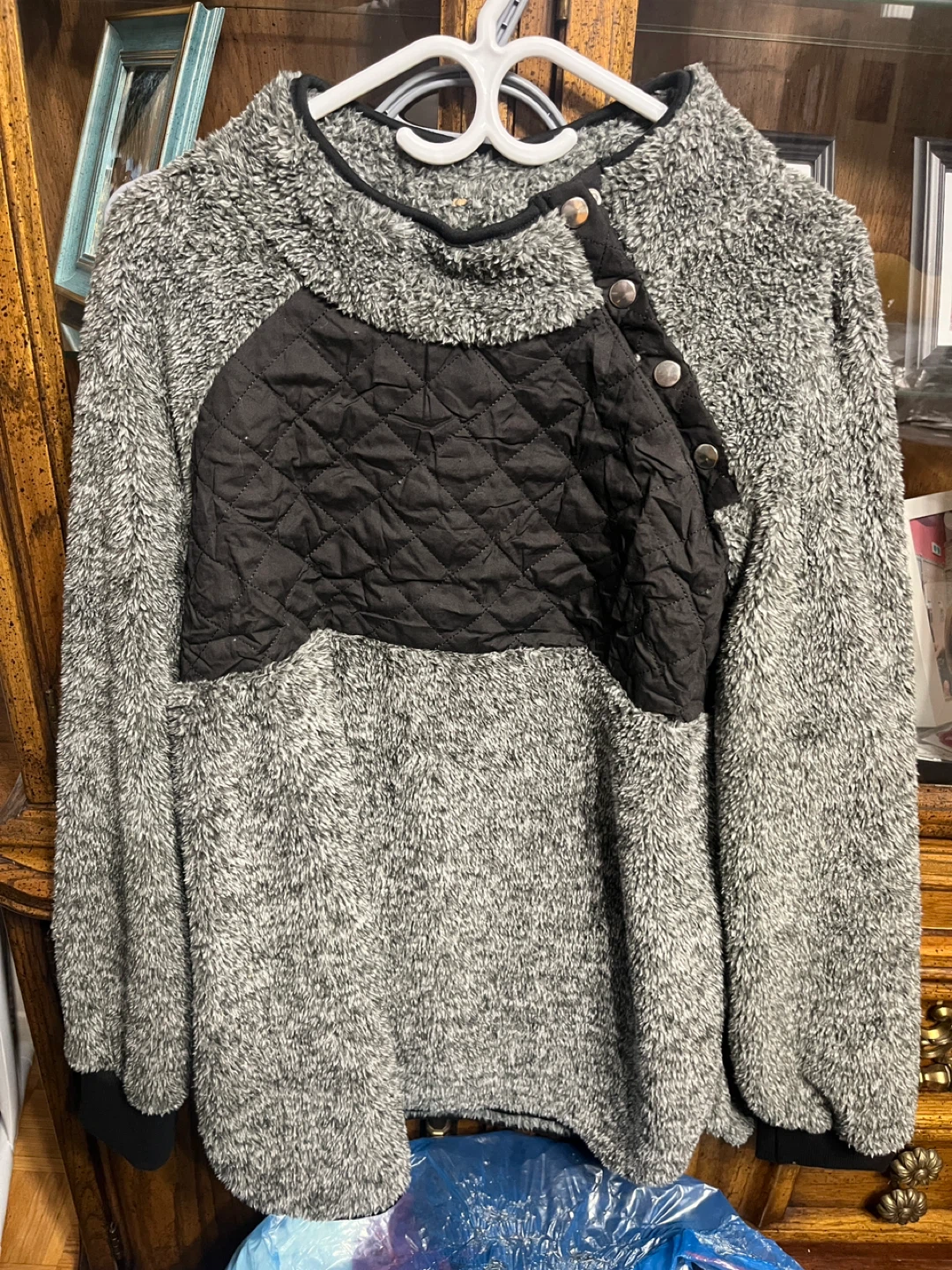 Fuzzy Grey Pullover Sweater