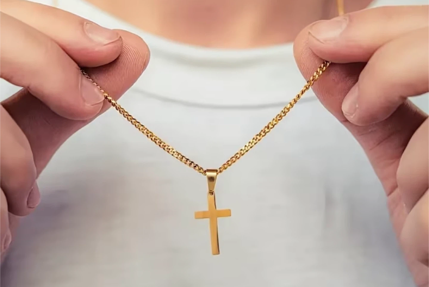 Gold Cross Pendant Necklace