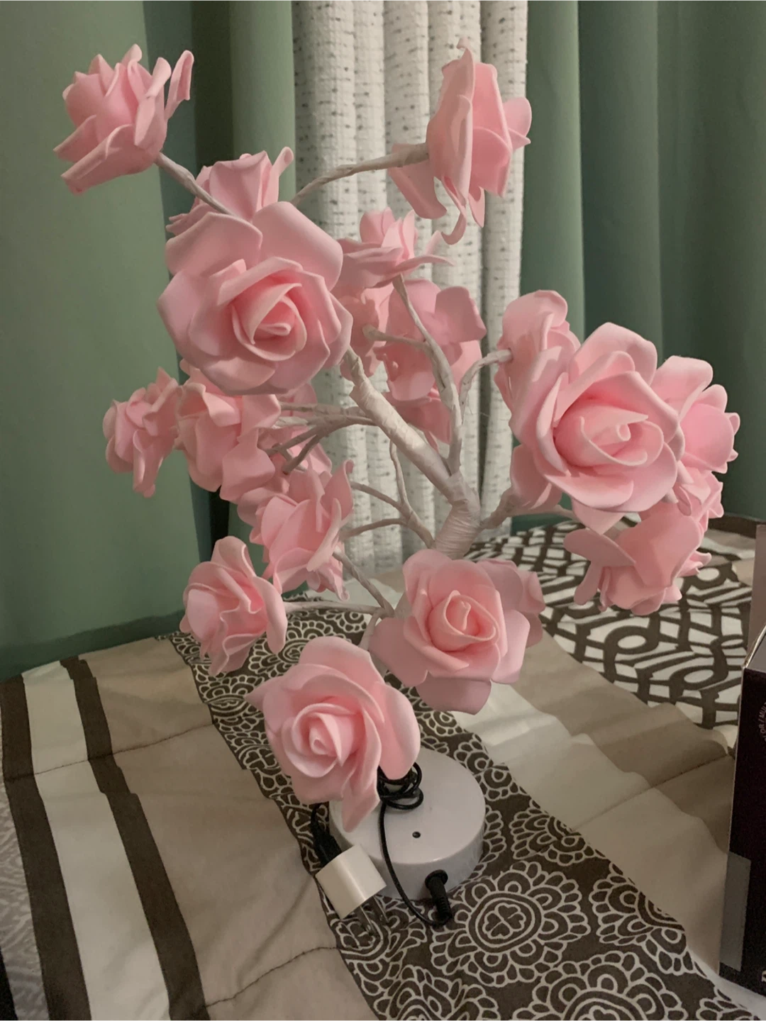 Pink Rose Artificial Flower Lamp - photo 2