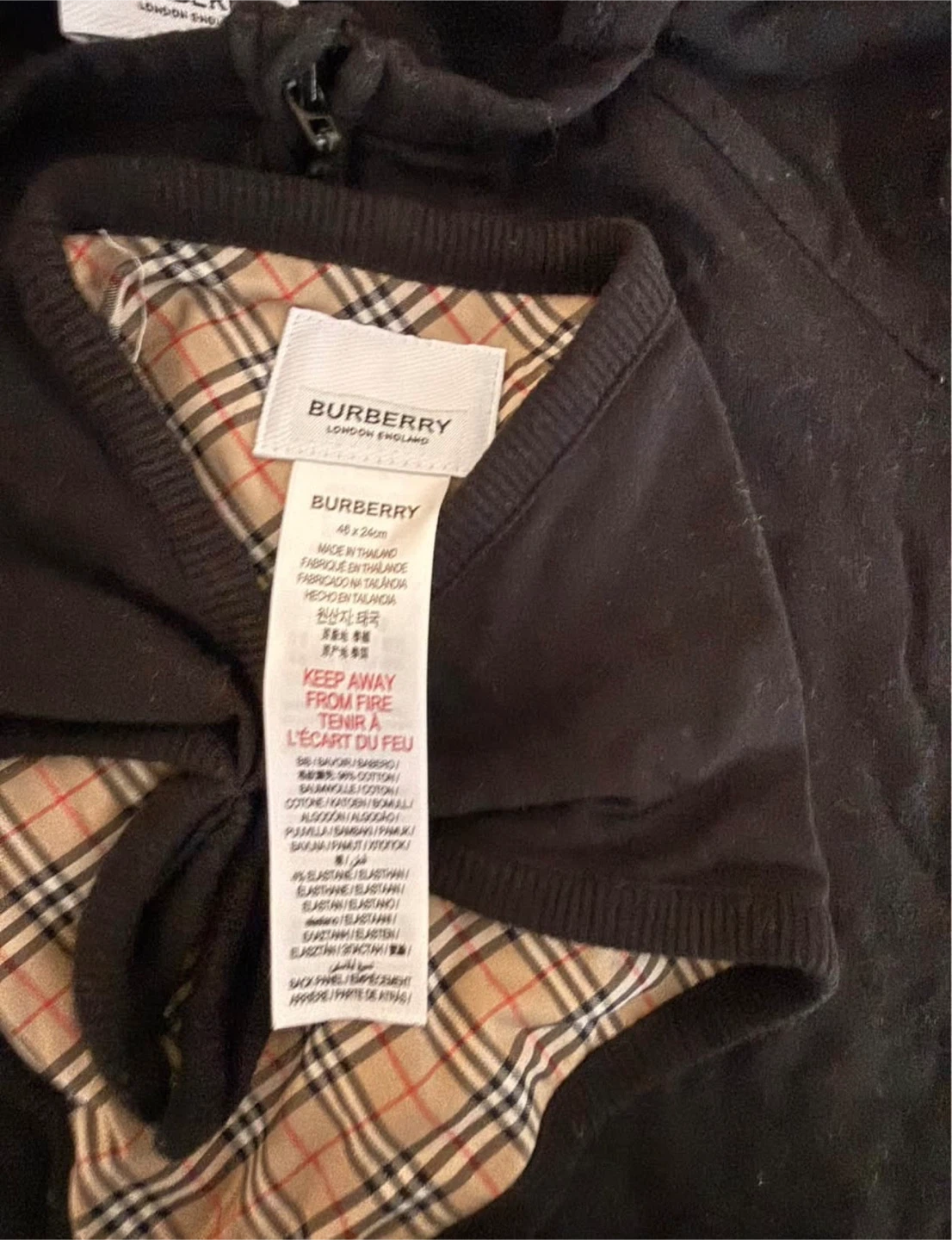 Burberry Baby Snowsuit Black Plaid 18M - photo 3
