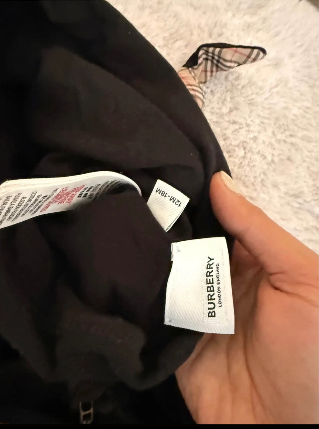 Burberry Baby Snowsuit Black Plaid 18M - photo 4