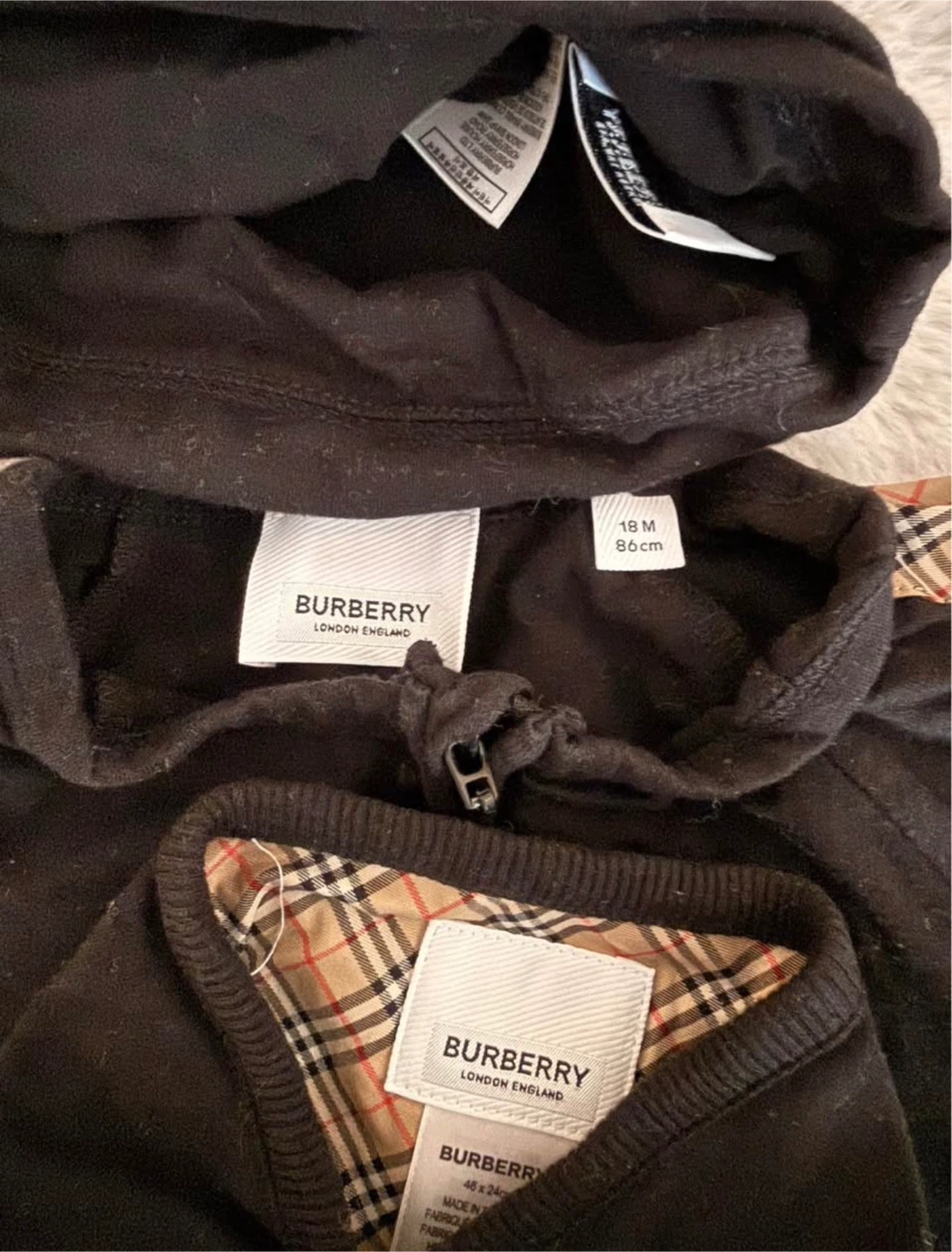 Burberry Baby Snowsuit Black Plaid 18M - photo 2