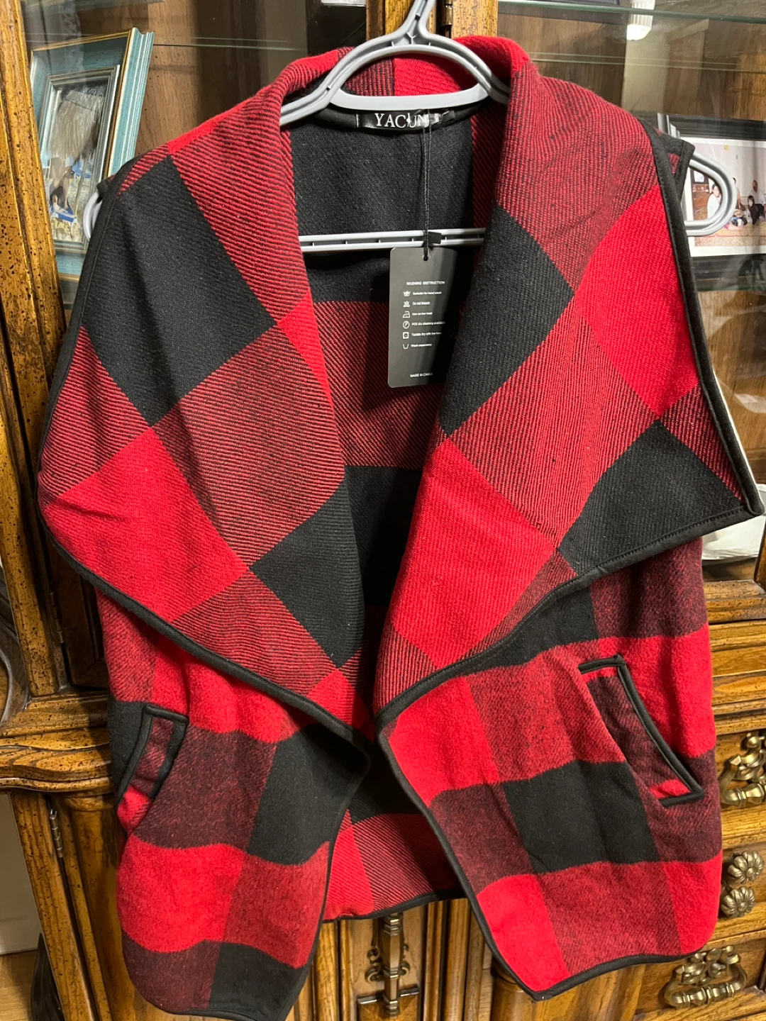 YACUN Women's Buffalo Plaid Vest - photo 2